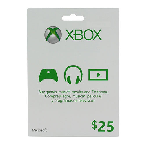 Microsoft Subscription Card Xbox Live $25 Xbox 360