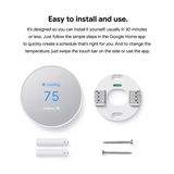 Google Nest Thermostat - Smart Programmable Wi-Fi Thermostat - Snow (GA01334-US)