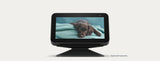 Echo Show 5 2nd Gen displaying a photo on an optional stand, sold separately
