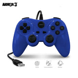 Armor3 NuPlay Wired Game Controller for PS3 in blue — product view