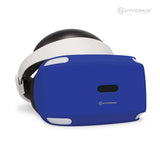Hyperkin GelShell Headset Silicone Skin for PlayStation VR in blue — fitted on headset