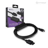 Hyperkin 3-in-1 HDTV Cable for GameCube, N64 and Super NES — packaging with product
