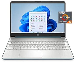 Newest HP 15.6" Laptop , FHD, AMD R5-5500U, 8GB RAM, 256GB SSD, USB Type-C and USB Type-A , HDMI, Built-in Microphone/ Webcam, Windows 11, Spruce Blue