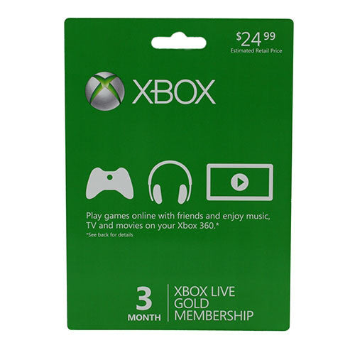 Microsoft Subscription Card Xbox Live 3 Month Gold Xbox 360