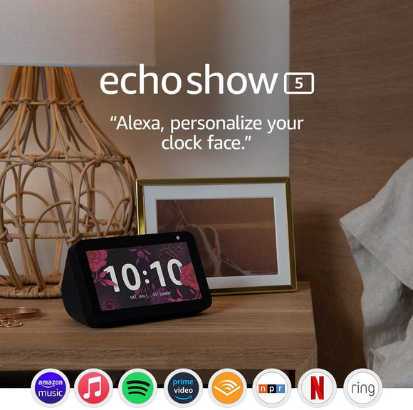 Amazon Echo Show 5 (1st Gen, 2019 release) -- Smart display with Alexa – stay connected with video calling - Charcoal