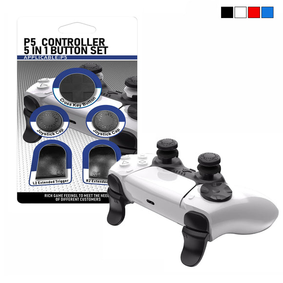 G-Dreamer 5 in 1 PS5 Controller Button Joystick Cap and Trigger Extension for DualSense Gamepad