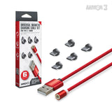 Armor3 Universal Magnetic Charging Cable Set For Type C/Micro For Nintendo Switch®/PS4®/Xbox One®/Android® (6 Pieces)
