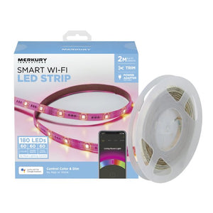 Merkury Innovations Smart LED Strip Lights 6.5ft Trimmable Dimmable