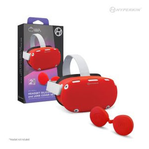 GelShell Headset Silicone Skin & Lens Cover Set For Oculus Quest 2 Red